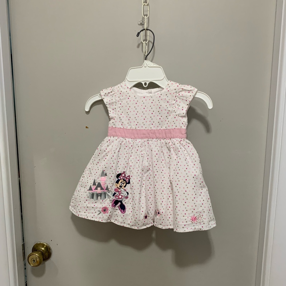 Disney White and Pink Sleeveless Sundress